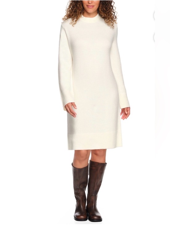 Lands' End Dresses & Skirts - NWT Land’s End White Sweater Dress, Long Sleeve Crewneck, Size S